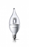 Philips DecoLED TM Dimmable 25W Replacement BA11 Candle with Bent Tip Clear LED Light Bulb with Medium Screw E26 Base