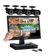 Lorex LH328501C4T22B Edge Security Camera System with 21.5 Touchscreen LCD Monitor and 4 Cameras